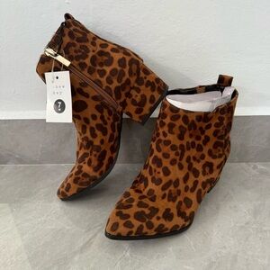 Women’s A New Day Target The Valerie Microsuede City Ankle Leopard Print Booties